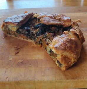 pumpkind and mushroom savoury pie